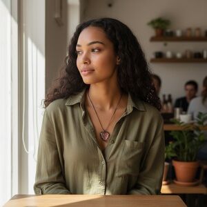 🤍Elegant Red Heart Pendant Necklace – Romantic Statement Jewelry Gift